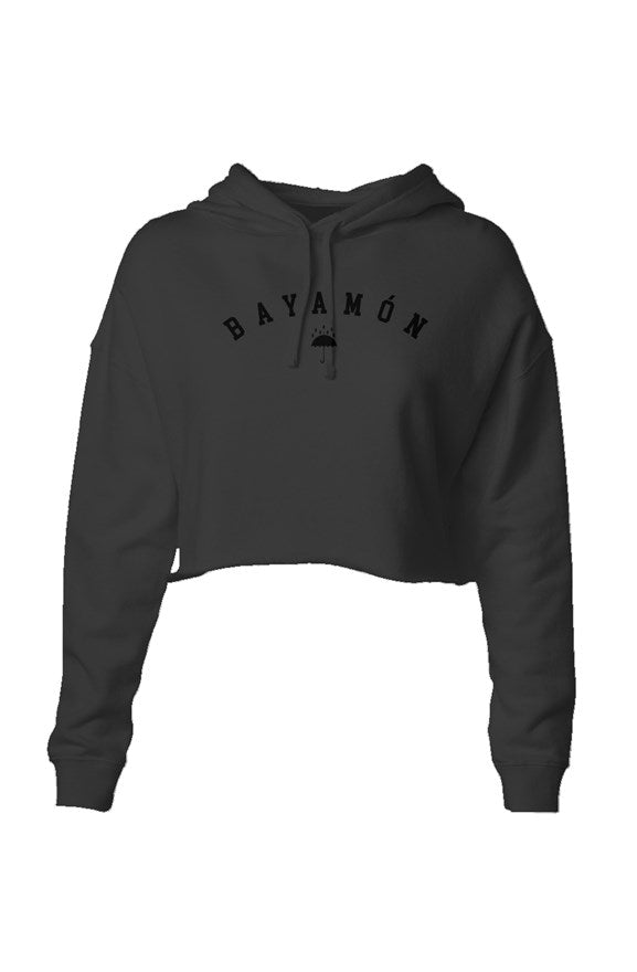 Bayamón Black on Black Lightweight Crop Hoodie